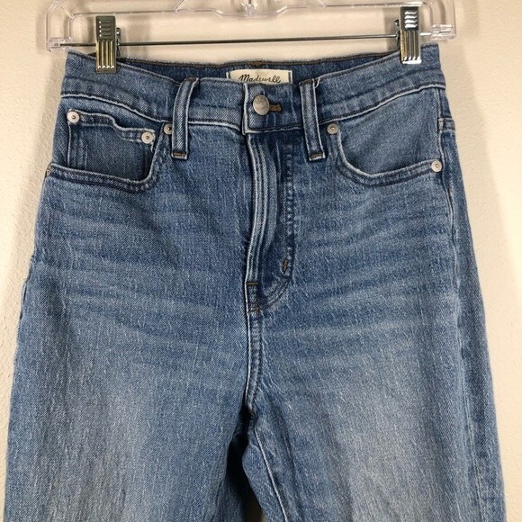 Madewell The Perfect Vintage Jean With Raw Hem Ripped Knee 25 - Picture 2 of 11